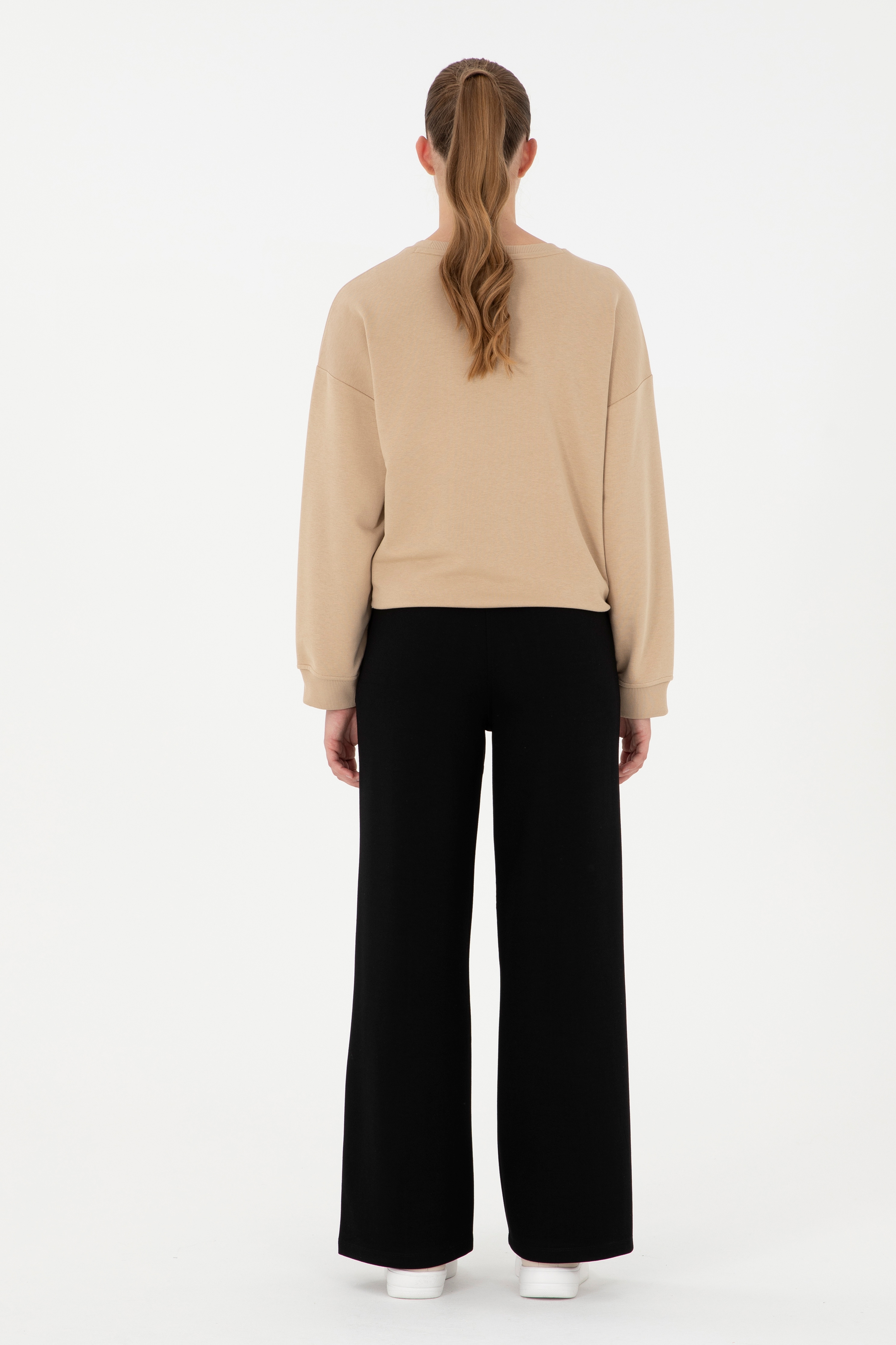 Kadın Siyah Loose Fit Eşofman Altı - Image 4