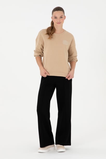 Kadın Siyah Loose Fit Eşofman Altı