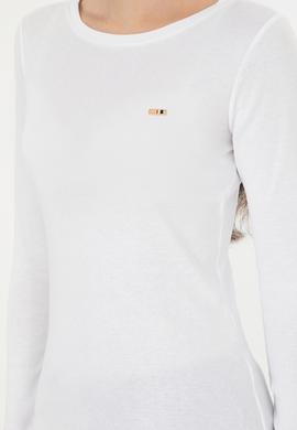 Kadın Beyaz Bisiklet Yaka Sweatshirt - 50297870004