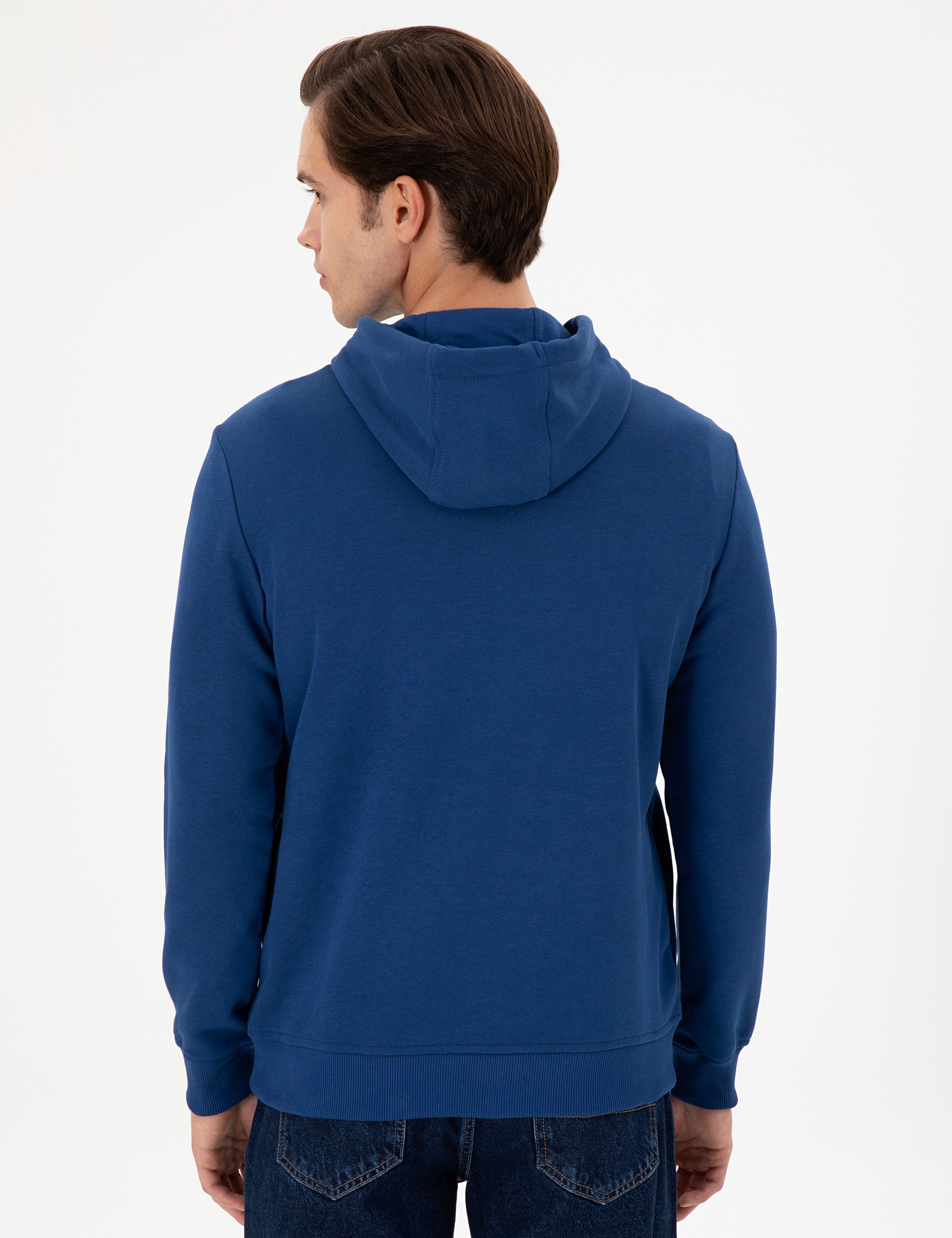 Erkek İndigo Sweatshirt - Image 5