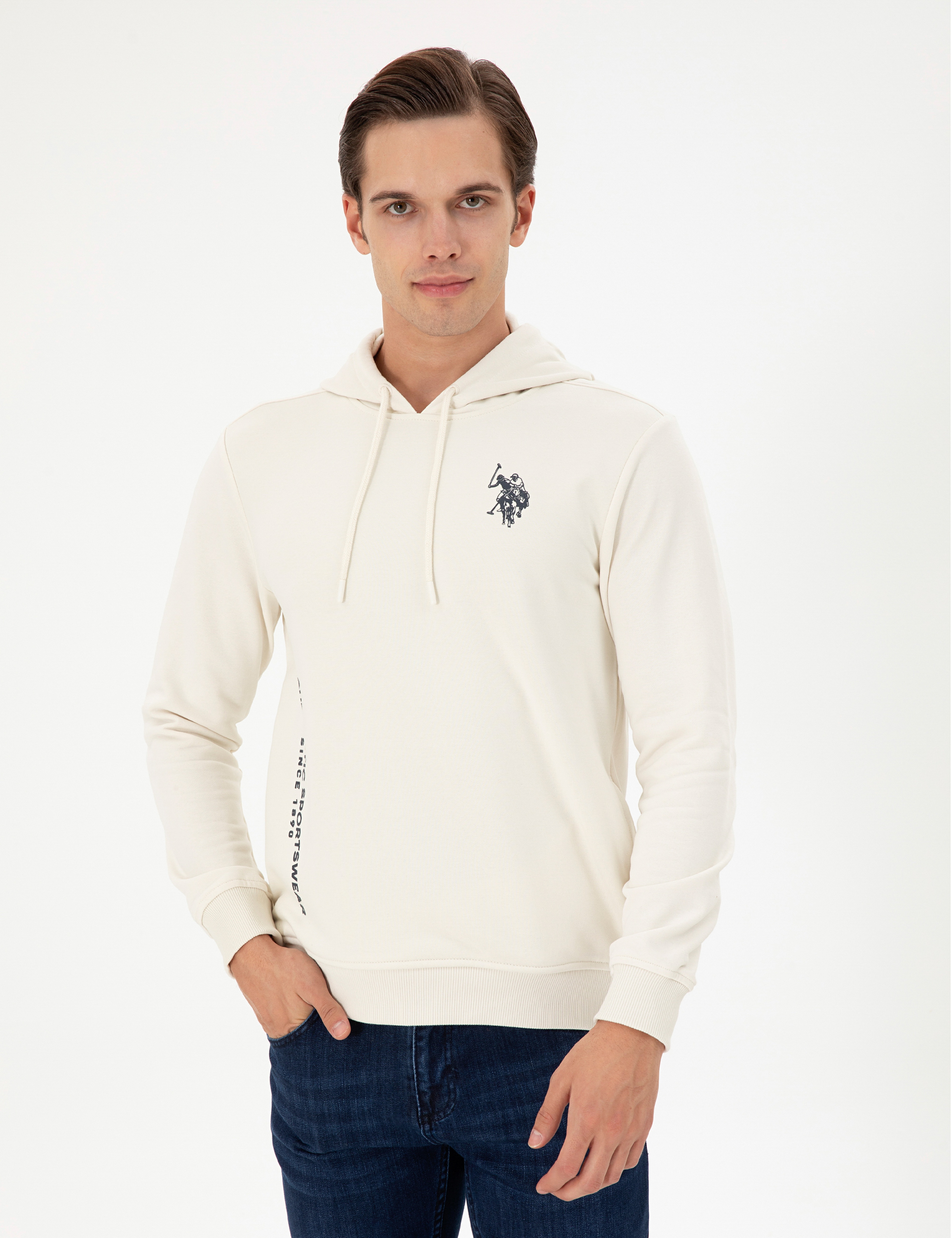 Erkek Krem Sweatshirt - Image 3