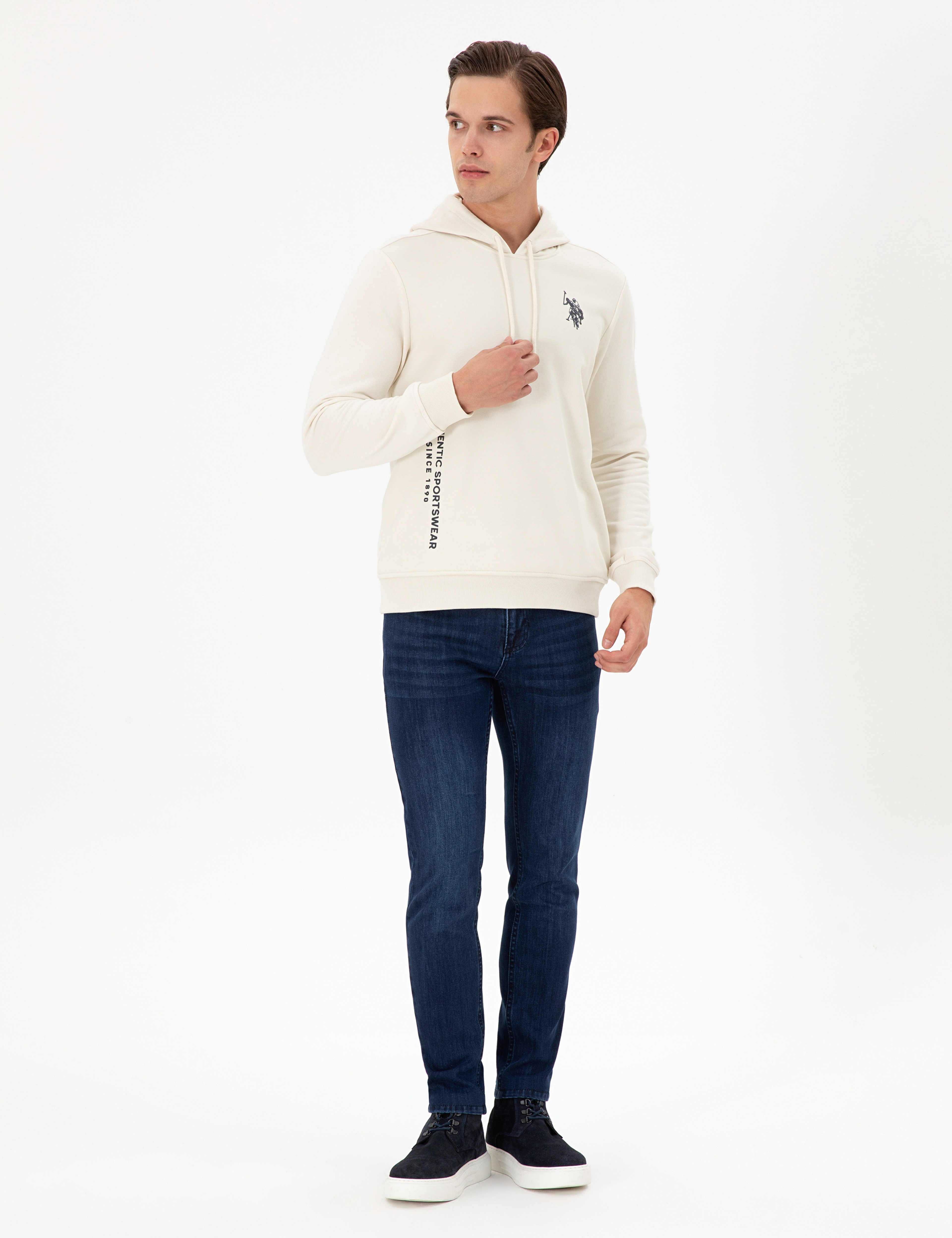 Erkek Krem Sweatshirt - Image 4
