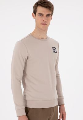 Erkek Regular Fit Bisiklet Yaka Taş Sweatshirt - 50293456017