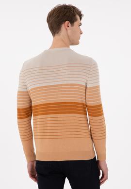 Erkek Slim Fit Bisiklet Yaka Camel Kazak - 50297071015