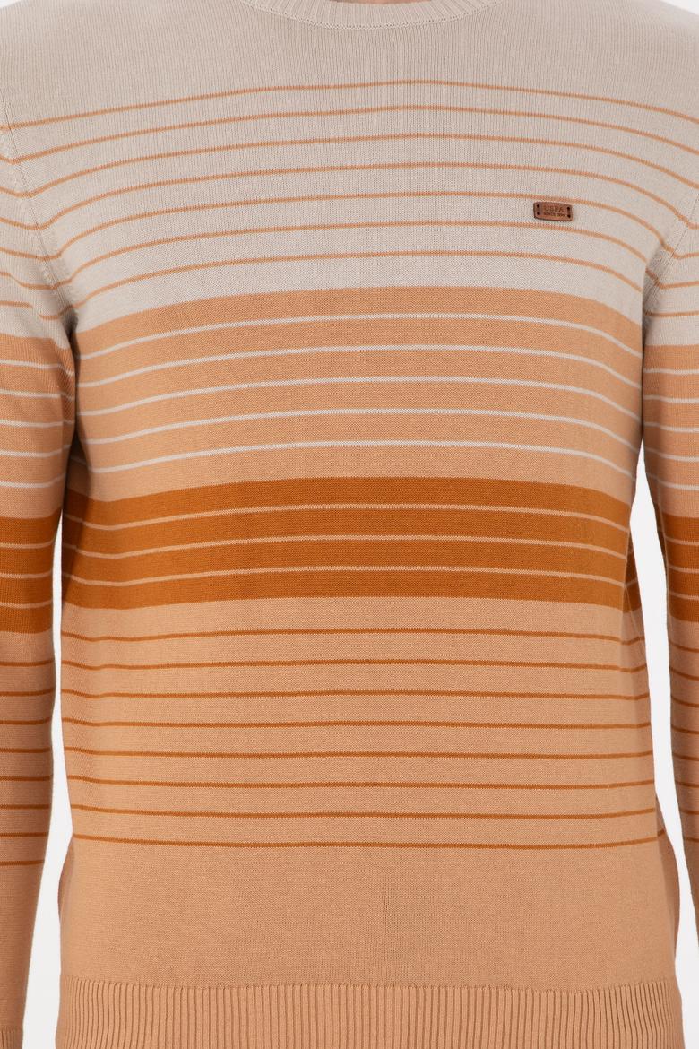 Erkek Slim Fit Bisiklet Yaka Camel Kazak - 50297071015