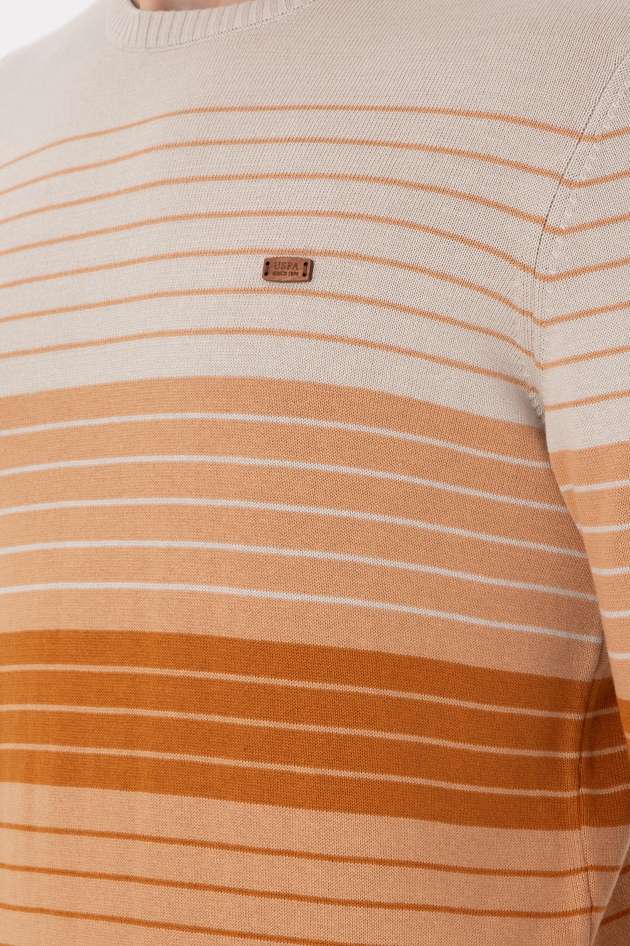 Erkek Slim Fit Bisiklet Yaka Camel Kazak - Image 7