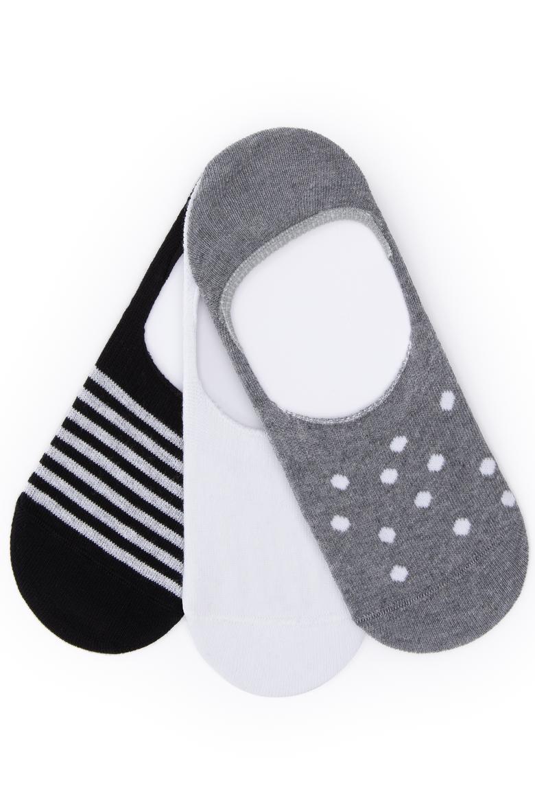 Kadın Siyah 3'lü Babet Çorap - 50299025001