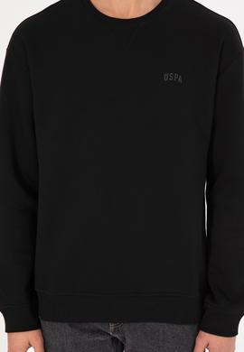 Erkek Bisiklet Yaka Siyah Basic Şardonlu Sweatshirt - 50295148093