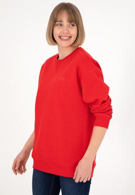 Erkek Bisiklet Yaka Kırmızı Basic Şardonlu Sweatshirt - 50295148068