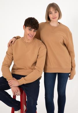 Erkek Bisiklet Yaka Camel Basic Şardonlu Sweatshirt - 50295148023