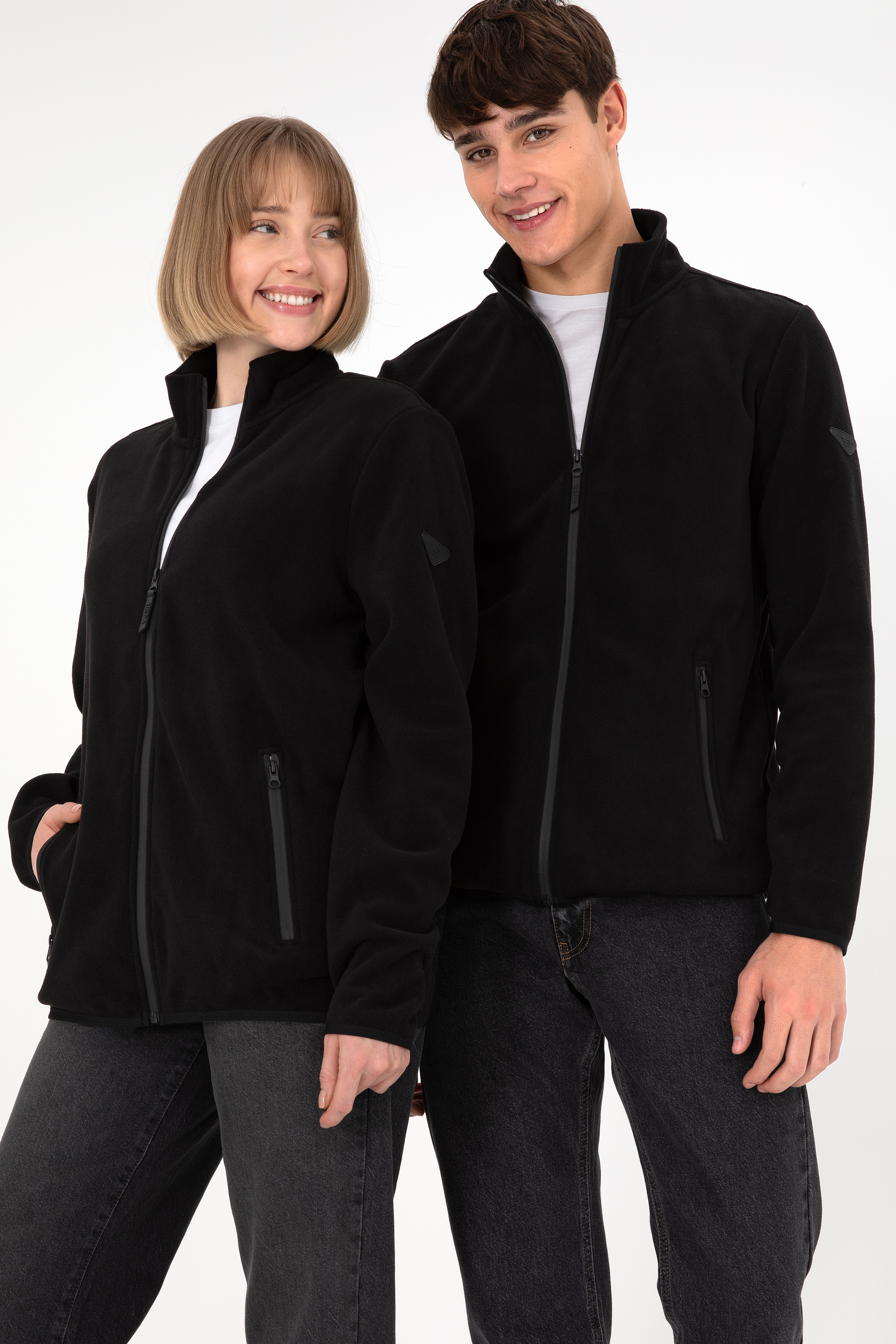 Erkek Siyah Basic Polar Hırka - Image 2