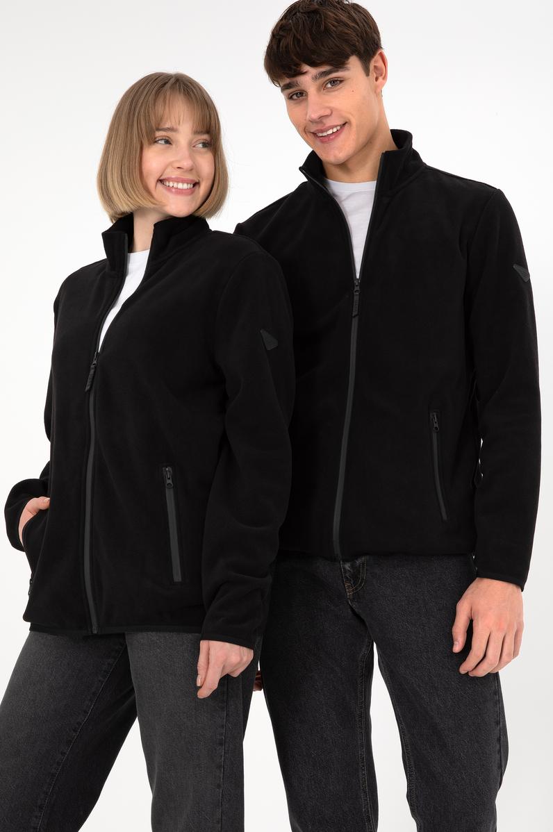 Erkek Siyah Basic Polar Hırka