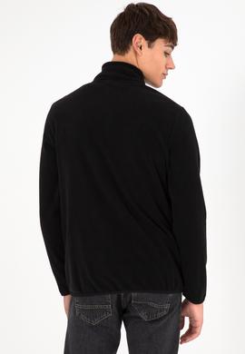 Erkek Siyah Basic Polar Hırka - 50298066086