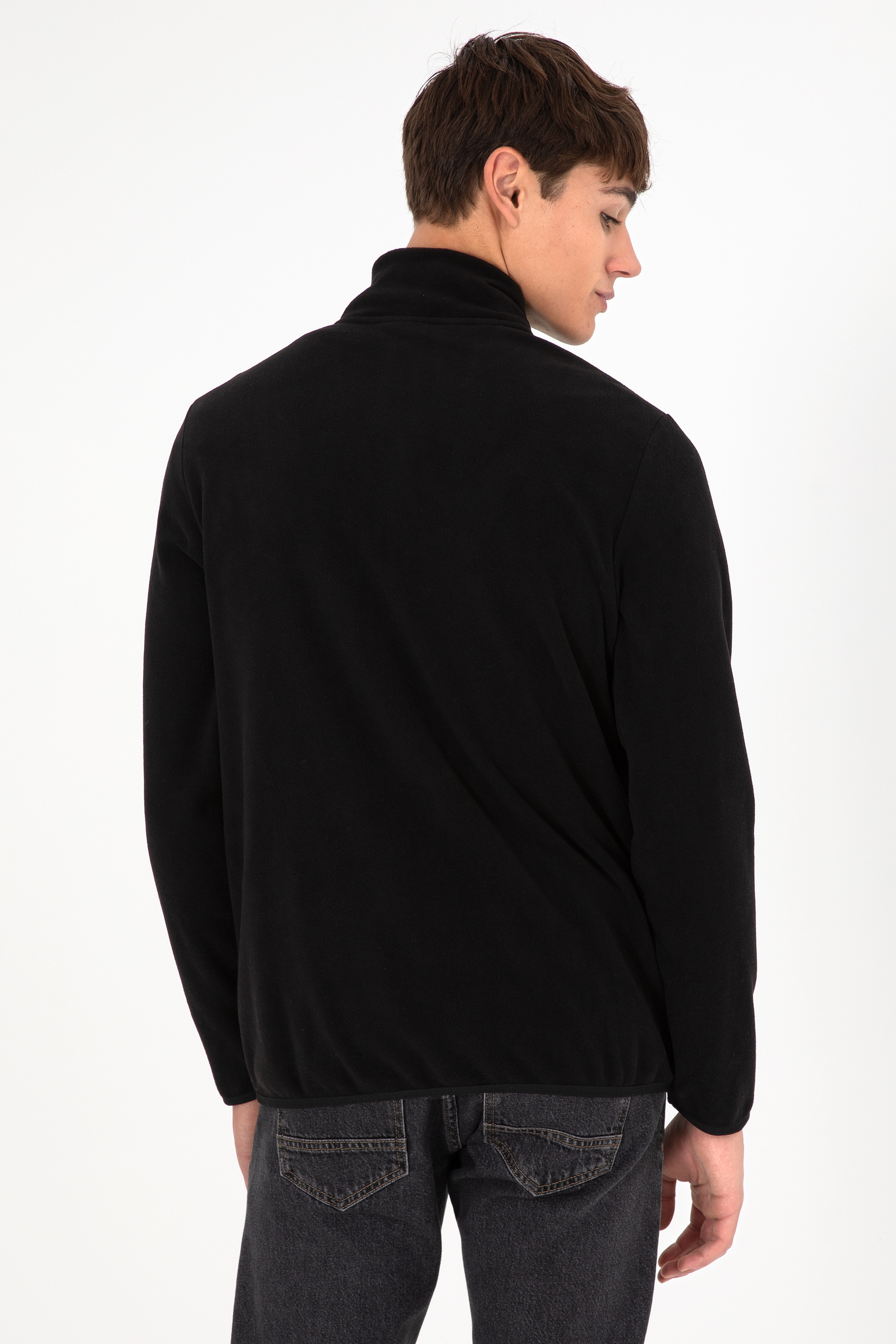 Erkek Siyah Basic Polar Hırka