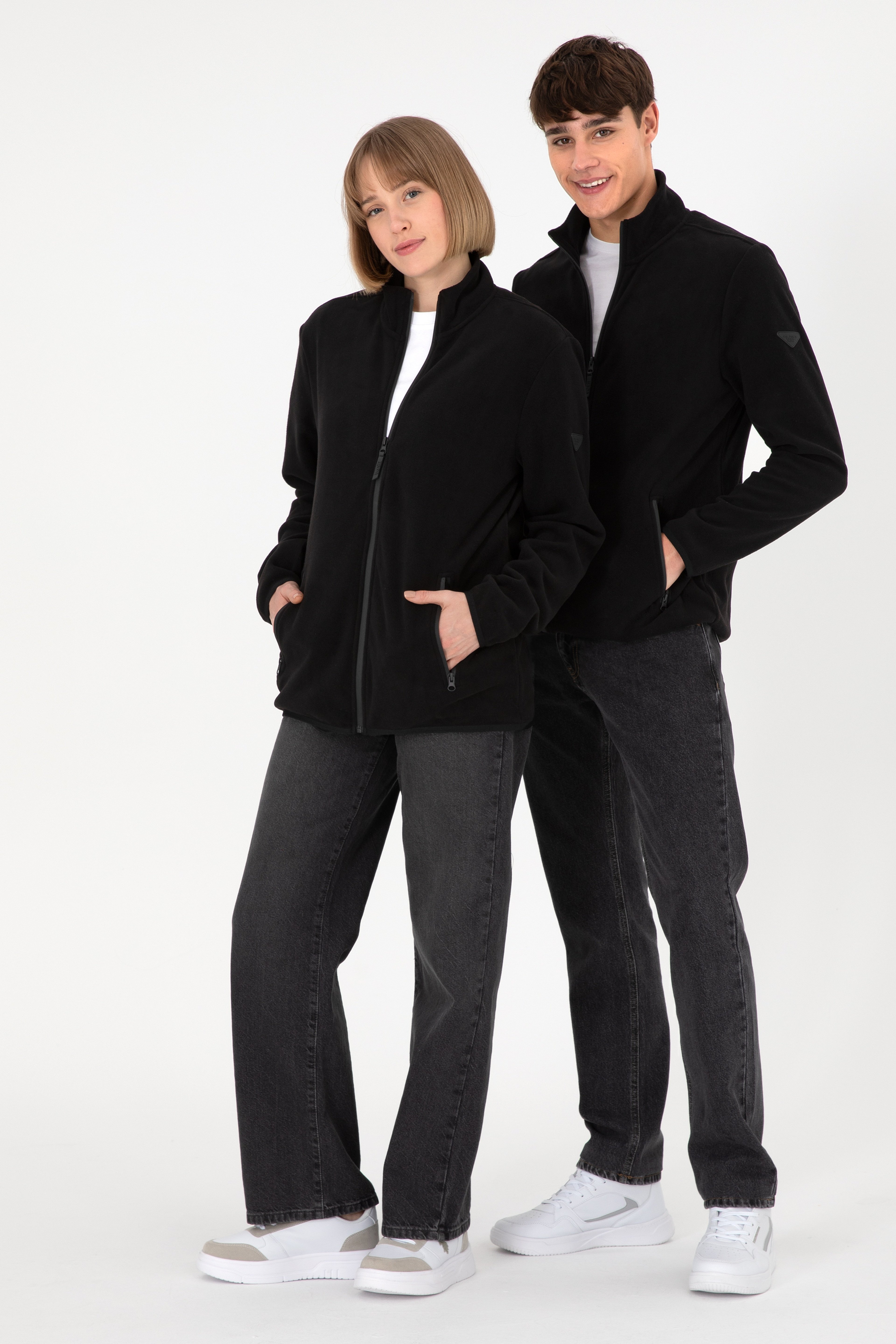 Erkek Siyah Basic Polar Hırka