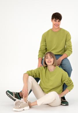 Erkek Bisiklet Yaka Fıstık Basic Şardonlu Sweatshirt - 50295148183