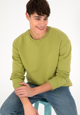 Erkek Bisiklet Yaka Fıstık Basic Şardonlu Sweatshirt - 50295148183