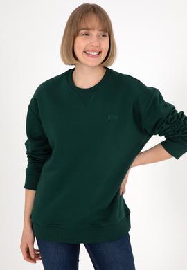 Erkek Bisiklet Yaka Koyu Yeşil Basic Şardonlu Sweatshirt - 50295148153