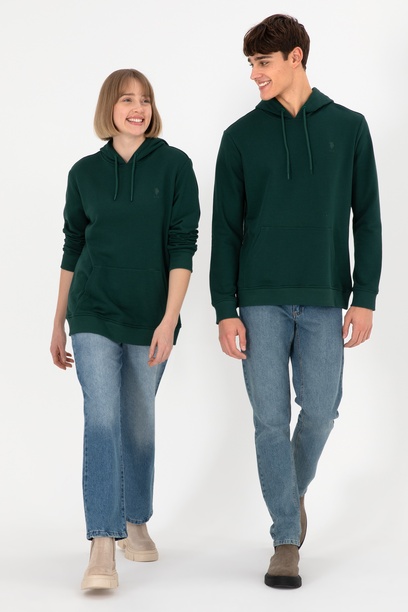 Erkek Koyu Yeşil Basic Sweatshirt