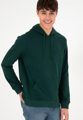 Erkek Koyu Yeşil Basic Sweatshirt - 50295167077