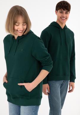 Erkek Koyu Yeşil Basic Sweatshirt - 50295167077