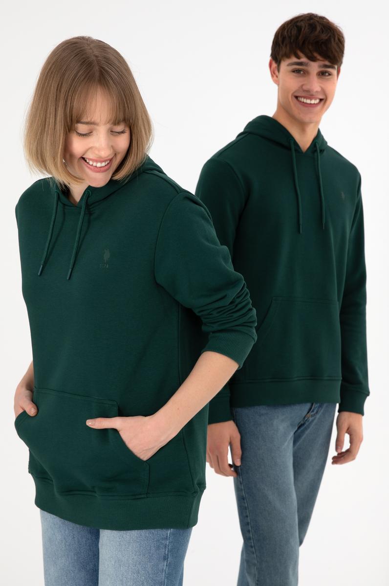 Erkek Koyu Yeşil Basic Sweatshirt