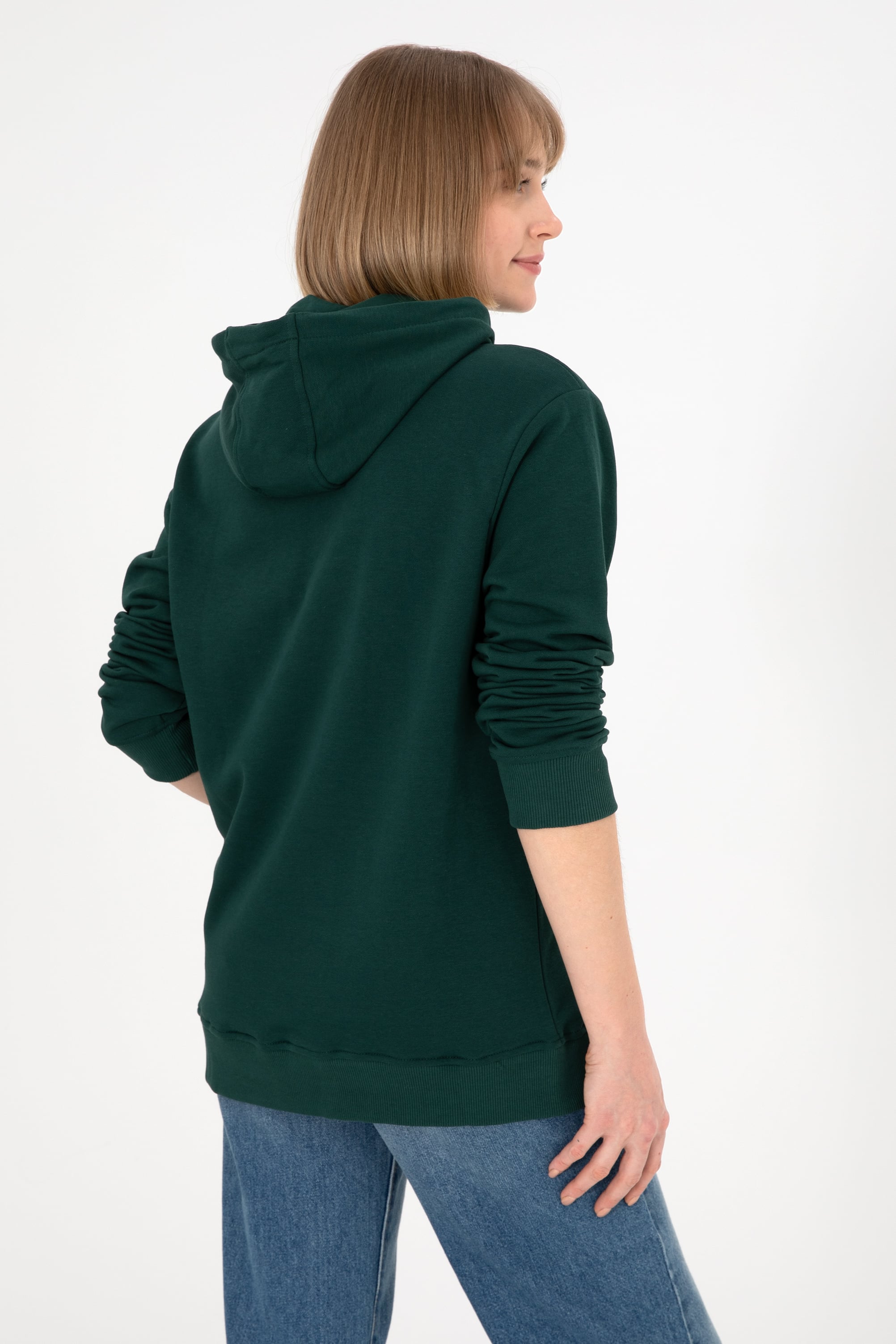 Erkek Koyu Yeşil Basic Sweatshirt