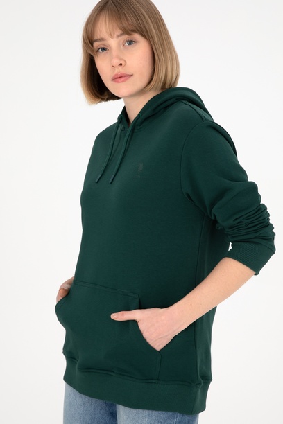 Erkek Koyu Yeşil Basic Sweatshirt