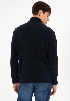 Erkek Yarım Fermuarlı Lacivert Basic Polar Sweatshirt - 50298085057