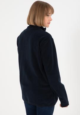 Erkek Yarım Fermuarlı Lacivert Basic Polar Sweatshirt - 50298085057