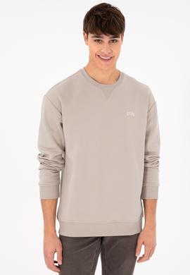 Erkek Bisiklet Yaka Taş Basic Şardonlu Sweatshirt - 50295148113