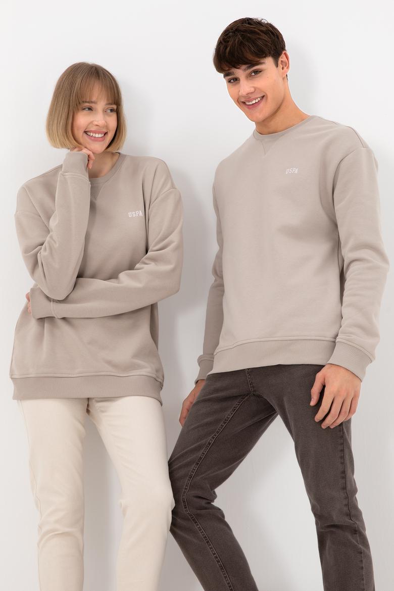 Erkek Bisiklet Yaka Taş Basic Şardonlu Sweatshirt