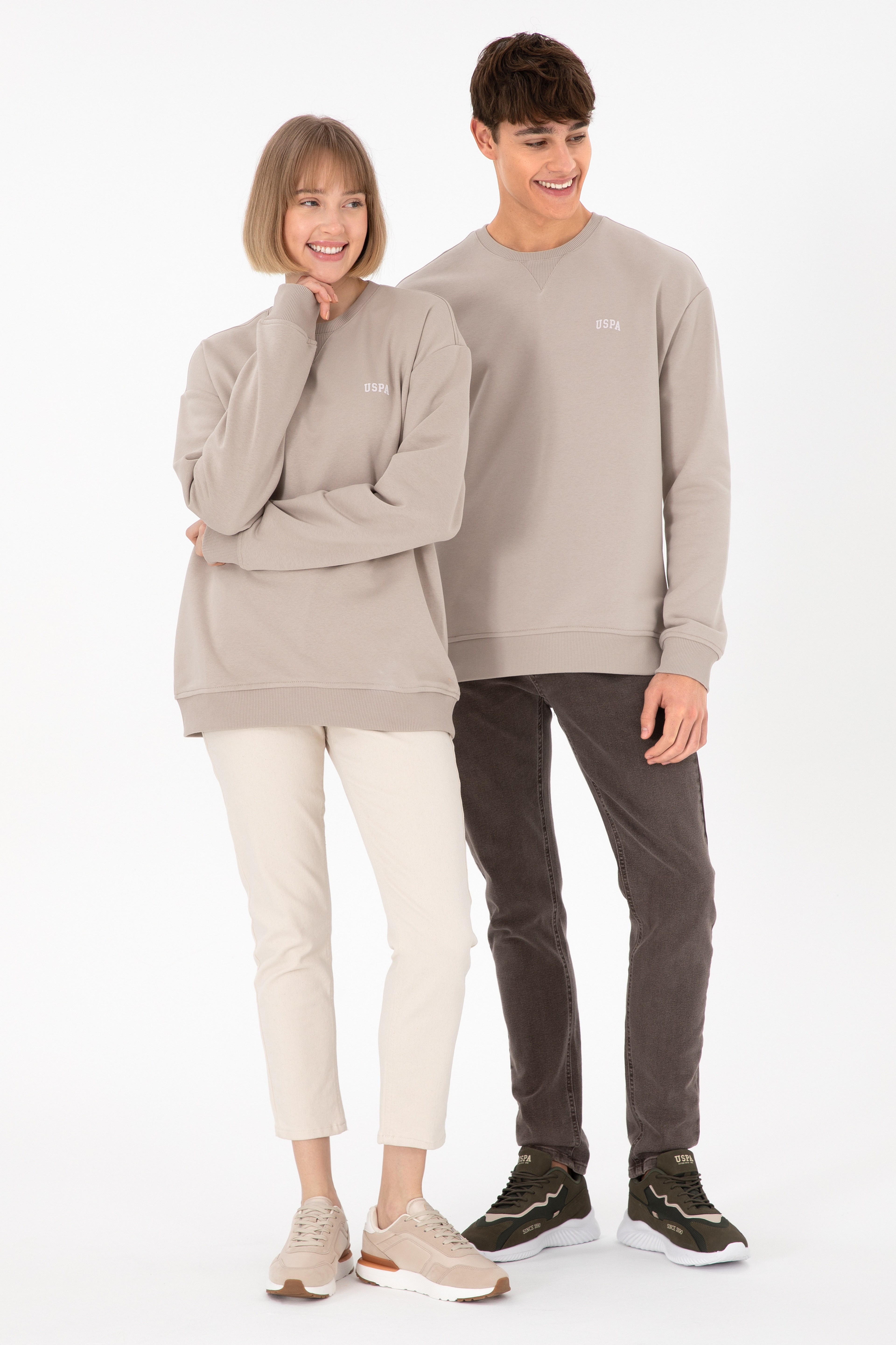 Erkek Bisiklet Yaka Taş Basic Şardonlu Sweatshirt