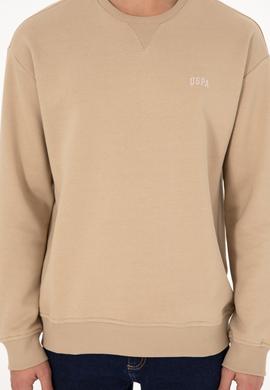 Erkek Bisiklet Yaka Kum Basic Şardonlu Sweatshirt - 50295148167