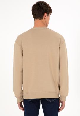Erkek Bisiklet Yaka Kum Basic Şardonlu Sweatshirt - 50295148167