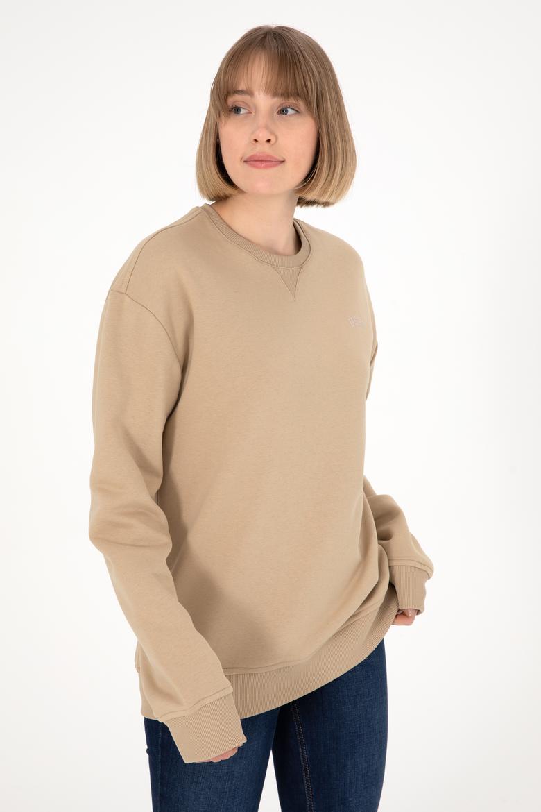 Erkek Bisiklet Yaka Kum Basic Şardonlu Sweatshirt - 50295148167