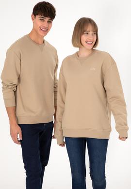 Erkek Bisiklet Yaka Kum Basic Şardonlu Sweatshirt - 50295148167