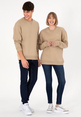 Erkek Bisiklet Yaka Kum Basic Şardonlu Sweatshirt - 50295148167