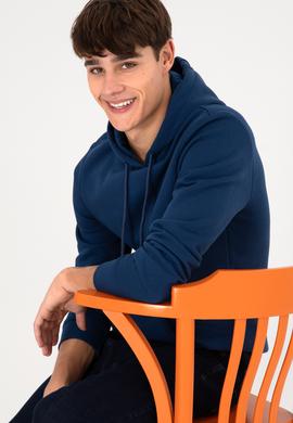 Erkek İndigo Basic Sweatshirt - 50295176044