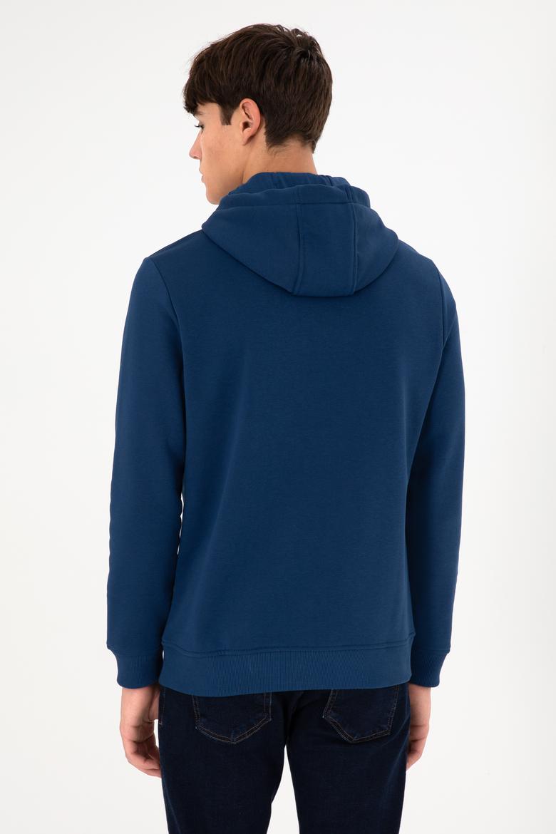 Erkek İndigo Basic Sweatshirt - 50295176044