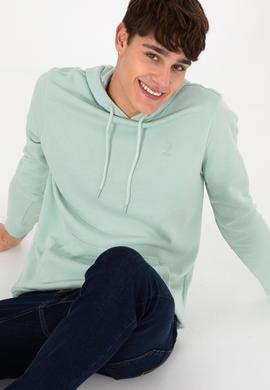 Erkek Su Yeşili Basic Sweatshirt - 50295167058