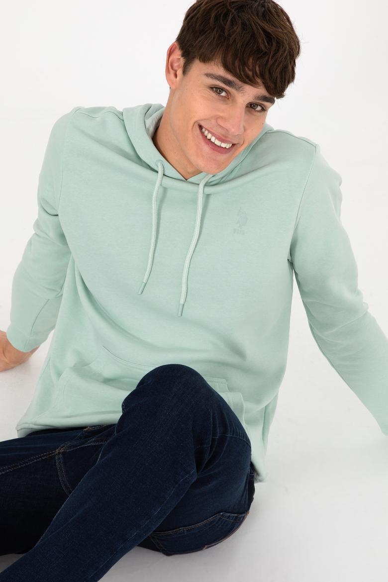 Erkek Su Yeşili Basic Sweatshirt - 50295167058