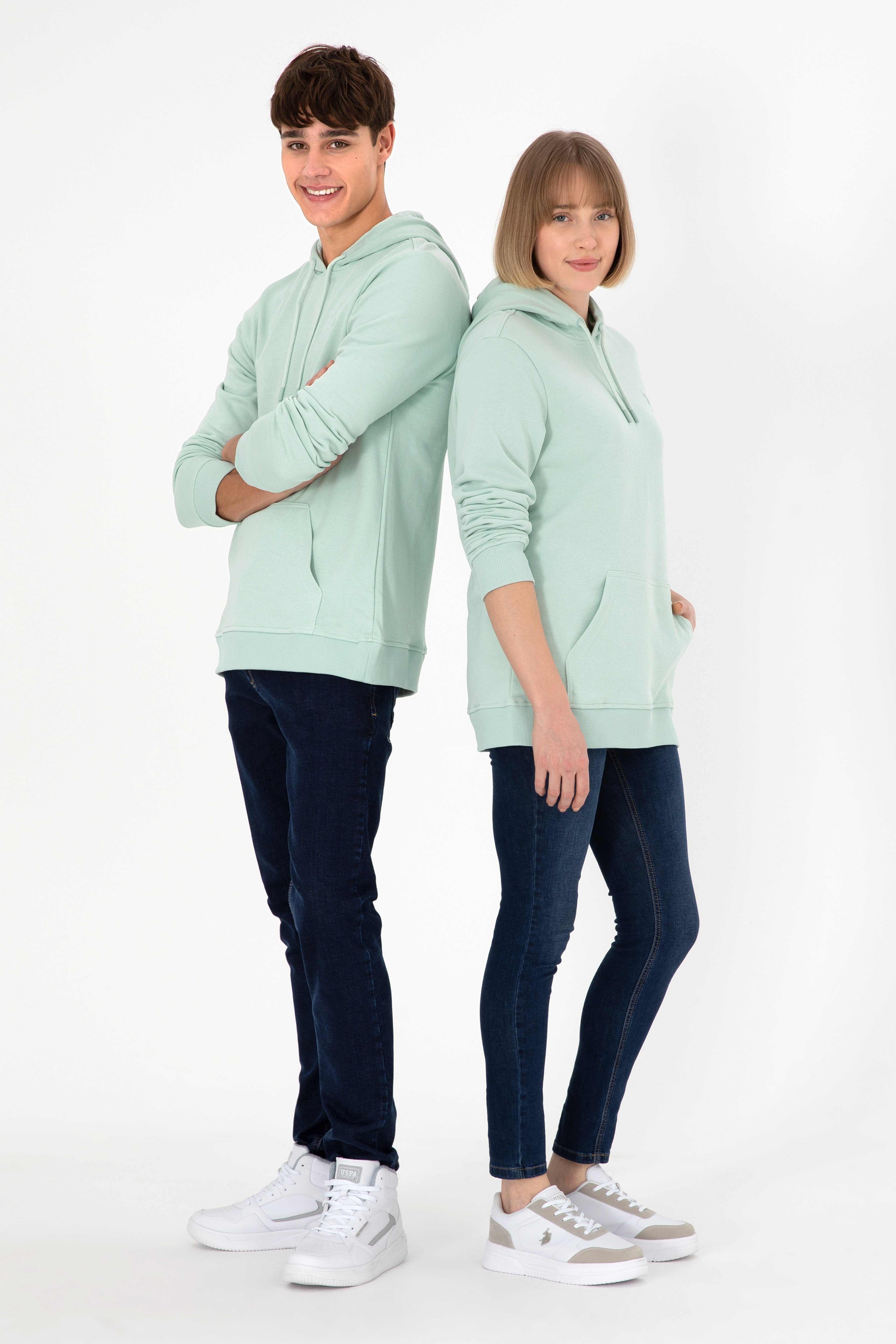 Erkek Su Yeşili Basic Sweatshirt - Image 2