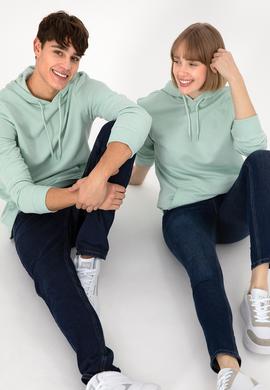 Erkek Su Yeşili Basic Sweatshirt - 50295167058