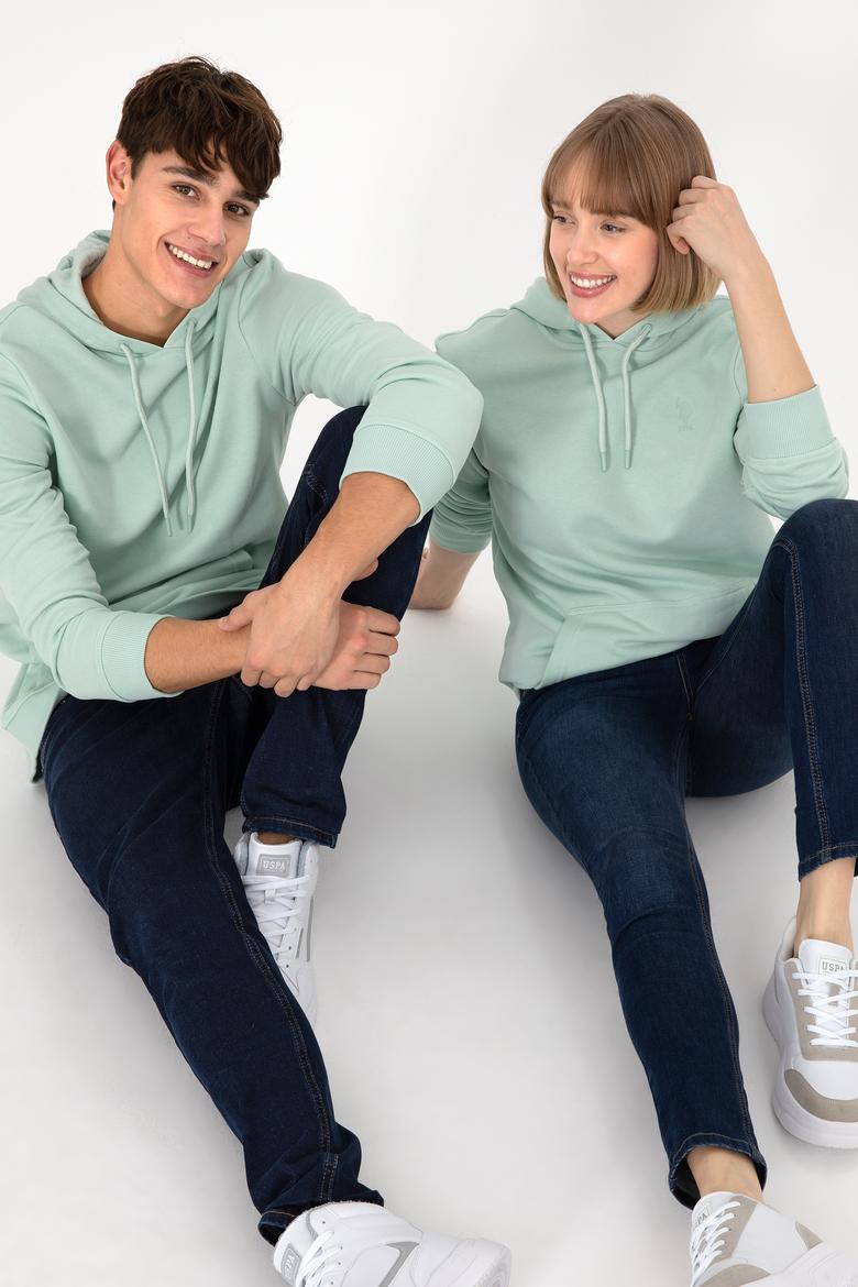 Erkek Su Yeşili Basic Sweatshirt