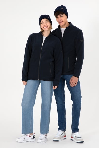 Erkek Lacivert Basic Polar Hırka