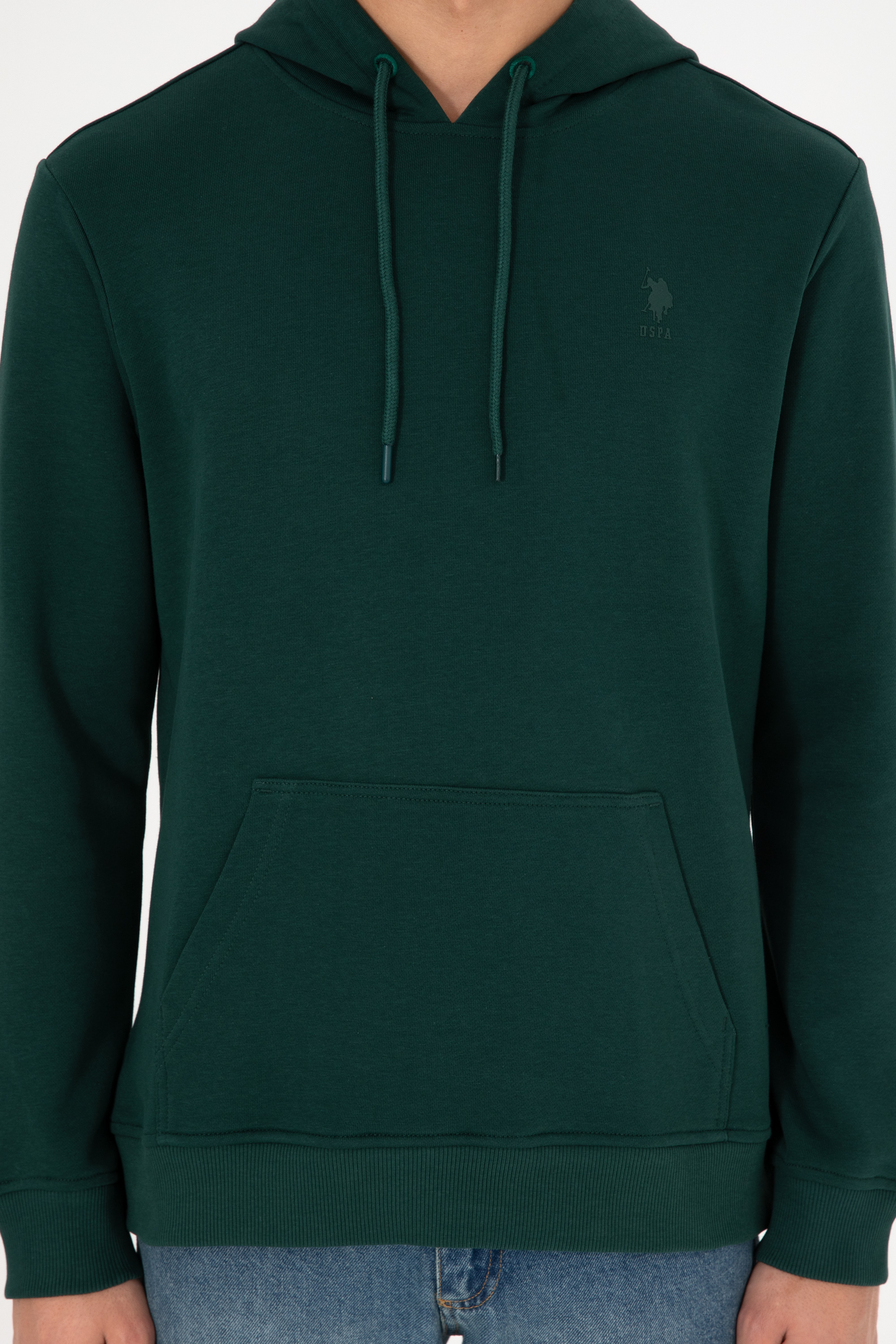 Erkek Koyu Yeşil Basic Sweatshirt - Image 7