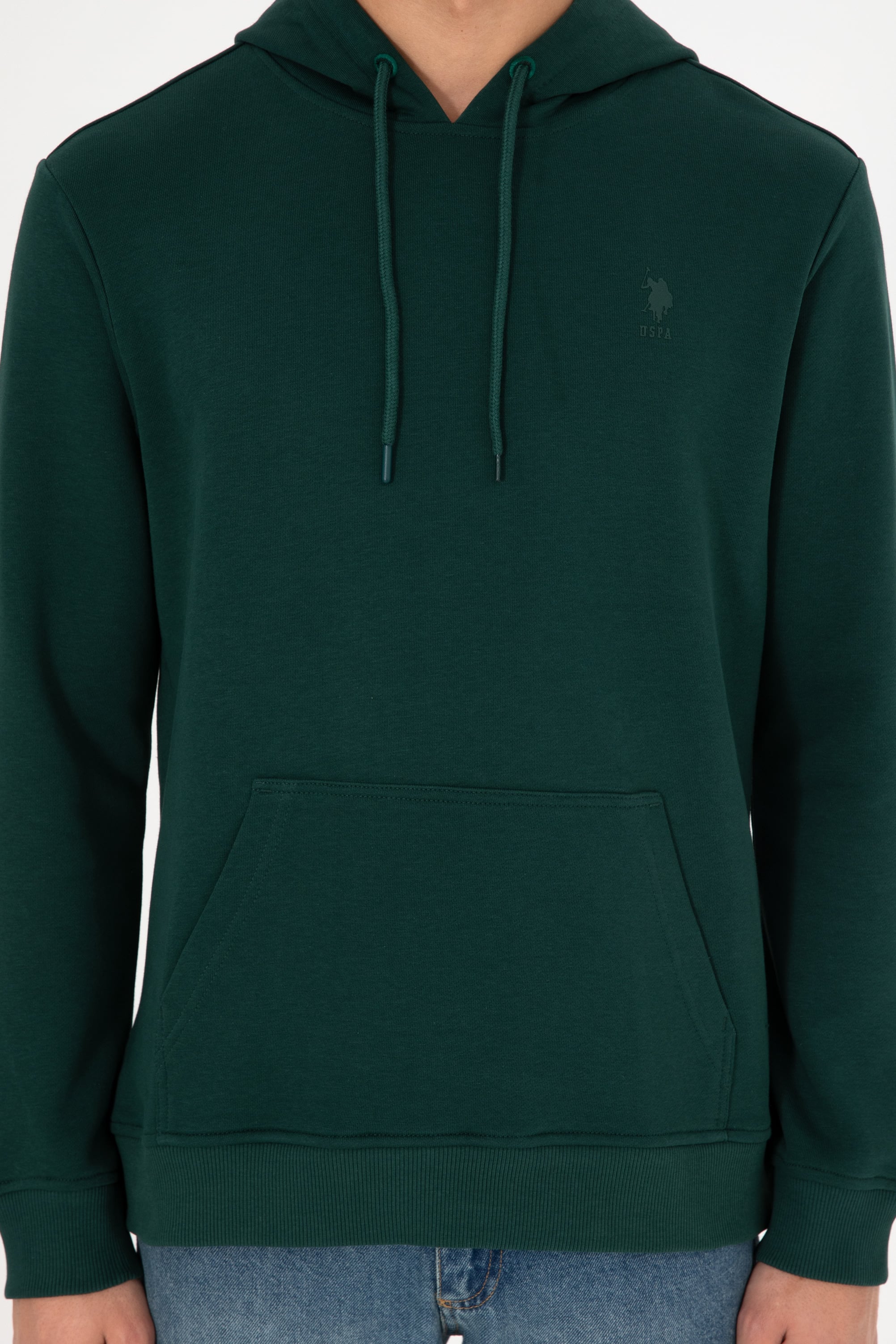 Erkek Koyu Yeşil Basic Sweatshirt