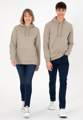 Erkek Kapüşonlu Açık Haki Basic Şardonlu Sweatshirt - 50295176181