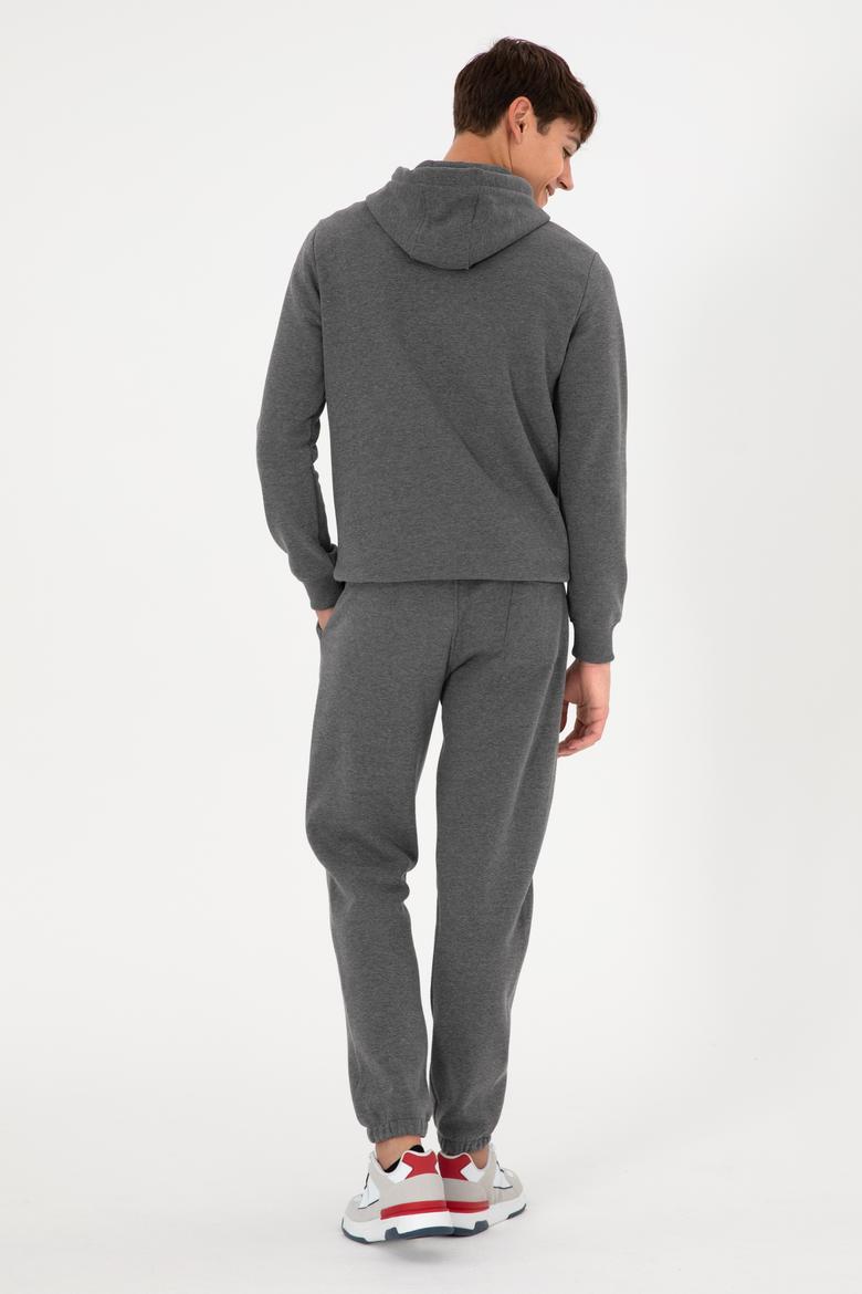 Erkek Koyu Antrasit Melanj Şardonlu Eşofman Altı - 50295146047